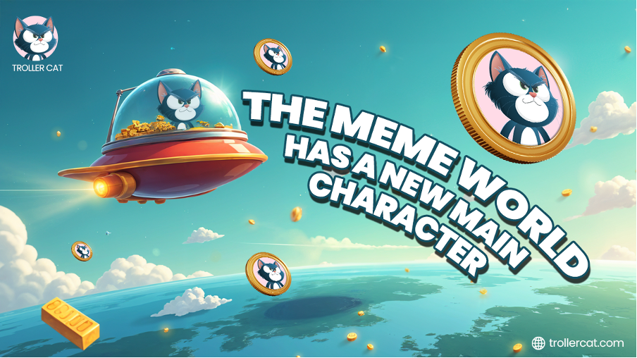 Promotional banner with the text that reads The Meme World Has A New Main Character.